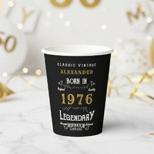 50th Birthday 1976 Legendary Retro Paper Cups
