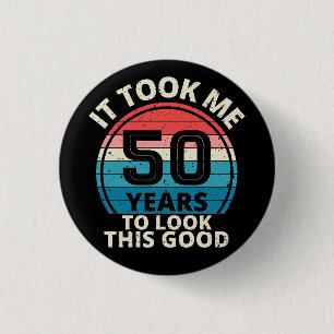 50TH BIRTHDAY 3 CM ROUND BADGE