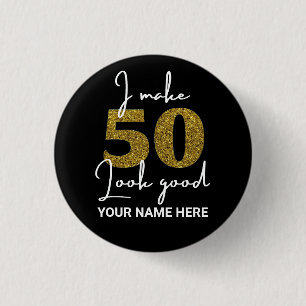 50th Birthday  3 Cm Round Badge