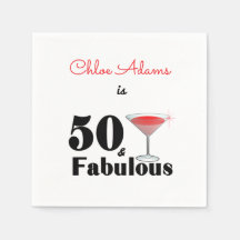 50th Birthday 50 and Fabulous Red Personalised