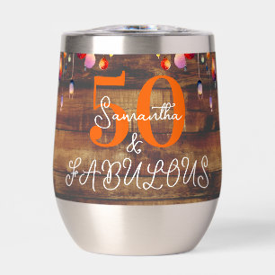50th Birthday 50 and Fabulous Rustic Personalised 