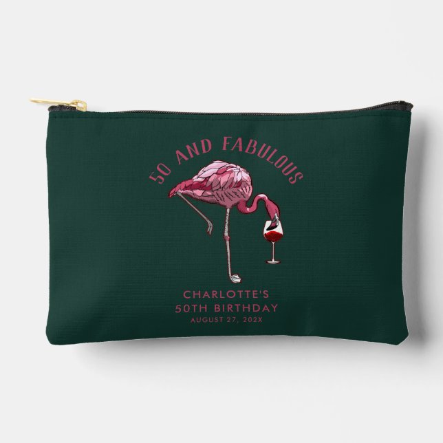50th Birthday 50 and Fabulous Swag Custom Accessory Pouch (Front)