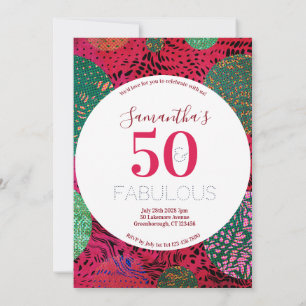 50th Birthday 50 and Fabulous Unique Party Invitation