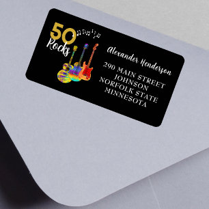 50th Birthday 50 Rocks  Label