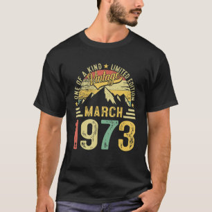 50th Birthday 50 Year Vintage March 1973 Retro M T-Shirt