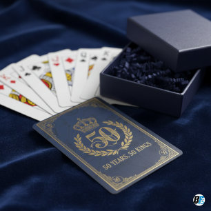 50th Birthday 50 Years 50 Kings Personalized Deck Playing Cards