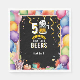 50th Birthday 50 Years & Countless Beers  Napkin