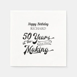 50th Birthday 50 YEARS IN THE MAKING Personalised Napkin