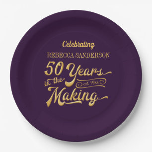 50th Birthday 50 YEARS IN THE MAKING Personalised Paper Plate