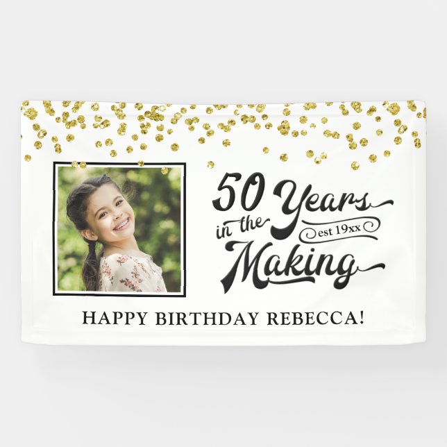 50th Birthday 50 YEARS IN THE MAKING Photo Banner (Horizontal)