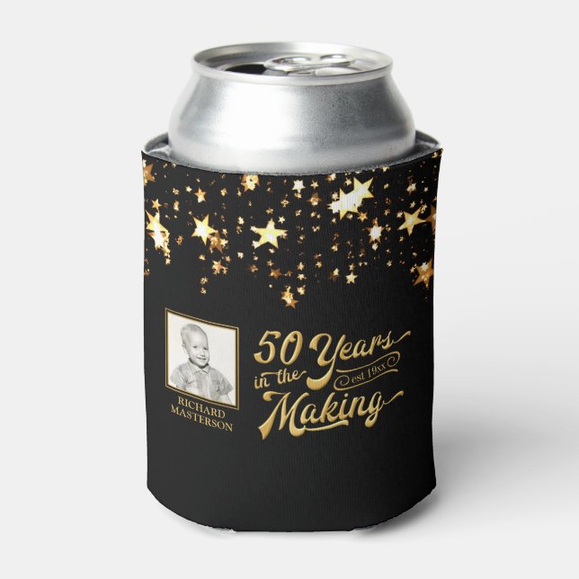 50th Birthday 50 YEARS IN THE MAKING Photo Can Cooler (Can Front)