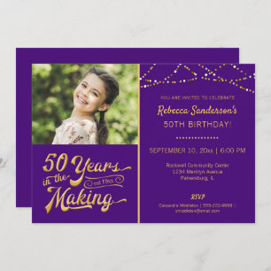 50th Birthday   50 YEARS IN THE MAKING Photo Invitation