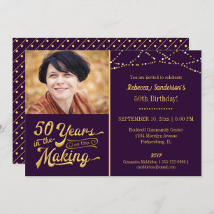 50th Birthday   50 YEARS IN THE MAKING Photo Invitation