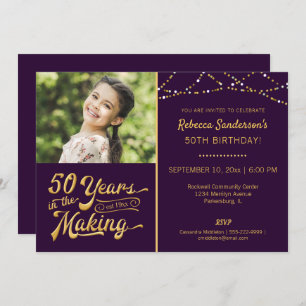 50th Birthday   50 YEARS IN THE MAKING Photo Invitation