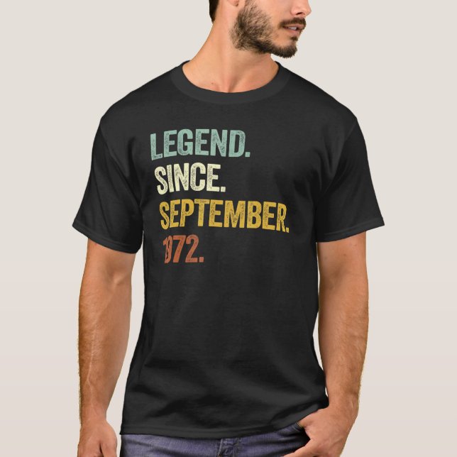 50th Birthday  50 Years Old Legend Since September T-Shirt (Front)