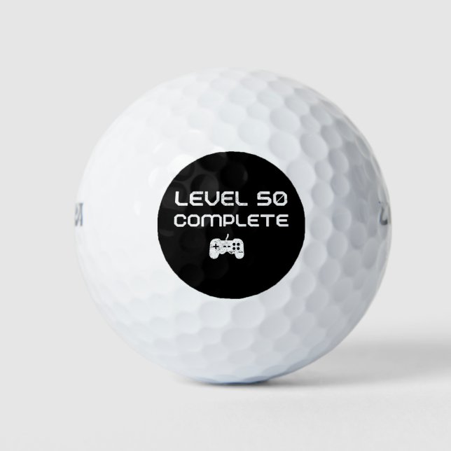 50th Birthday / 50th Anniversary Level 50 Complete Golf Balls (Front)