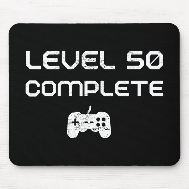 50th Birthday / 50th Anniversary Level 50 Complete Mouse Mat (Front)