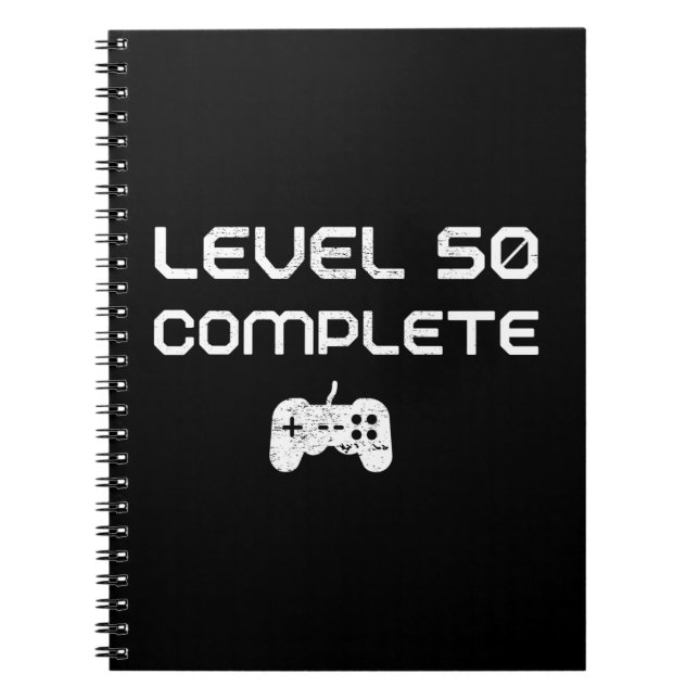50th Birthday / 50th Anniversary Level 50 Complete Notebook (Front)