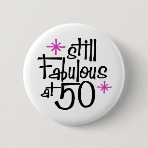 50th Birthday 6 Cm Round Badge