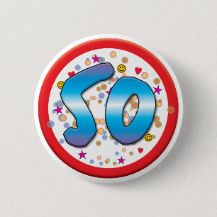 50th Birthday 6 Cm Round Badge
