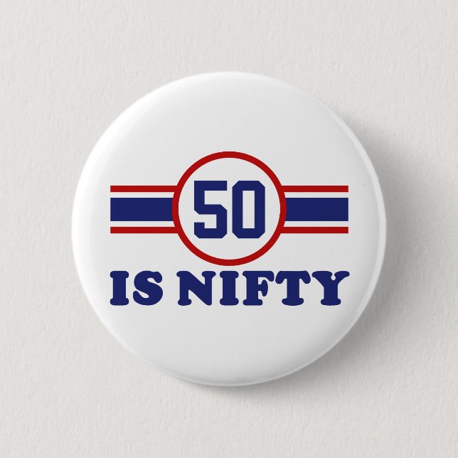 50th Birthday 6 Cm Round Badge (Front)