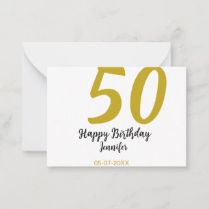 50th birthday add name date year black template go