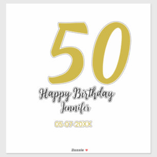 50th birthday add name date year black template go