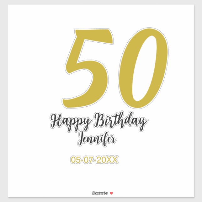 50th birthday add name date year black template go (Sheet)
