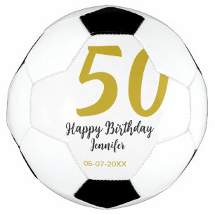 50th birthday add name date year black template go football