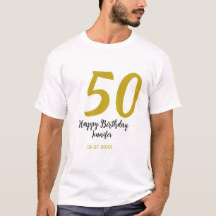 50th birthday add name date year black template go T-Shirt