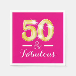 50th birthday and fabulous women napkin
