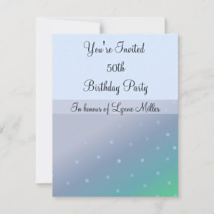 50th Birthday Announcement in Blue