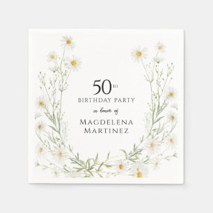 50th Birthday April Birth Month Flower Napkin