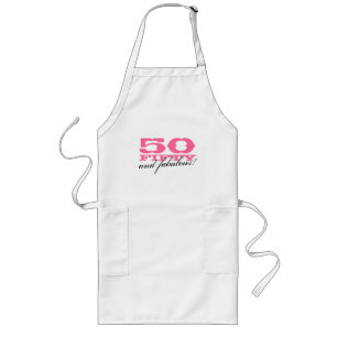 50th Birthday aprons for women   50 and fabulous!