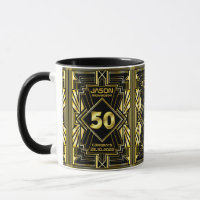 50th Birthday Art Deco Gold Black Great Gatsby