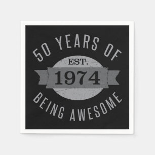 50th Birthday Awesome 1974 Napkin