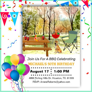50th Birthday Backyard Barbecue Invitation