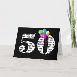 50th birthday balloon bouquet card