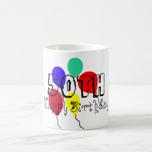 50th Birthday Balloons Milestone Mugs