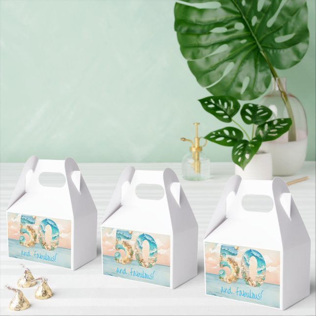 50th Birthday Beach Birthday Favour Box (Multiple)