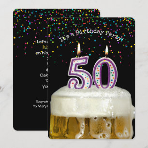 50th Birthday Beer Party Invitation