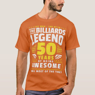 50th Birthday Billiards Player 50 Years Old  T-Shirt