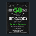 50th Birthday Black and Green Chalkboard Invitation<br><div class="desc">50th Birthday Invitation Black and Green Typography. Chalkboard. Black and White Background. Adult Birthday. Male Men or Women Birthday. Kids Boy or Girl Lady Teen Teenage Bday Invite. 13th 15th 16th 18th 20th 21st 30th 40th 50th 60th 70th 80th 90th 100th. Any Age. For further customisation, please click the "Customise...</div>