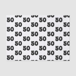 50th Birthday Black and White Pattern Tissue Paper