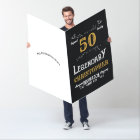 50th Birthday Black Gold Elegant Funny Retro Giant