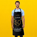50th Birthday Black Gold Legendary Funny<br><div class="desc">A personalised elegant 50th Birthday BBQ apron that is easy to customise for that special birthday party occasion.</div>