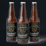 50th Birthday Black Gold Legendary Funny Beer Bottle Label<br><div class="desc">A personalised elegant beer bottle label that is easy to customise for that special birthday party occasion.</div>