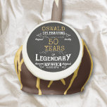 50th Birthday Black Gold Legendary Retro<br><div class="desc">Personalised elegant cake pops that are easy to customise for that special 50th birthday party. The retro black and gold design adds a touch of refinement to that special celebration.</div>