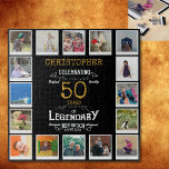 50th Birthday Black Gold Photo Collage Jigsaw Puzzle<br><div class="desc">A personalised elegant 50th birthday vintage puzzle that is easy to customise but hard to complete for that special birthday party occasion. Create your own unique photo jigsaw puzzle for a special 50th birthday gift. With 16 custom photos, the photo puzzle can be additionally personalised with the name and any...</div>