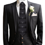 50th Birthday, Black Satin Custom Tie<br><div class="desc">50th Birthday Tie with a black quilted satin effect.  Customise by changing the age,  choose your favourite font and colour.</div>